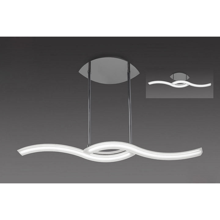 Mantra M3567 On Pendant Semi Flush Convertible Line LED