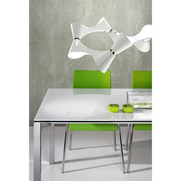 Mantra M1542 Ora Pendant 8 Light Polished Chrome/white