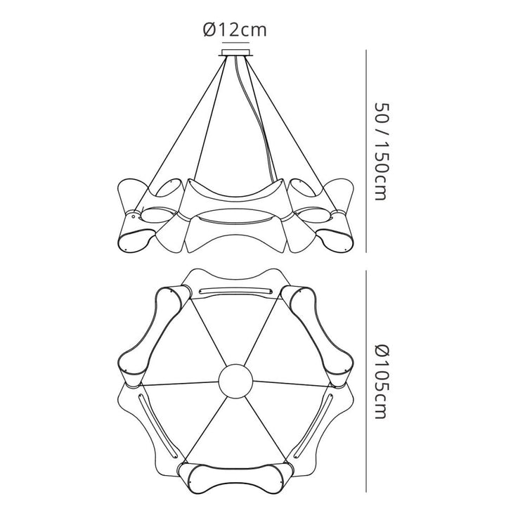Mantra M1543 Ora Pendant 12 Light Polished Chrome/white