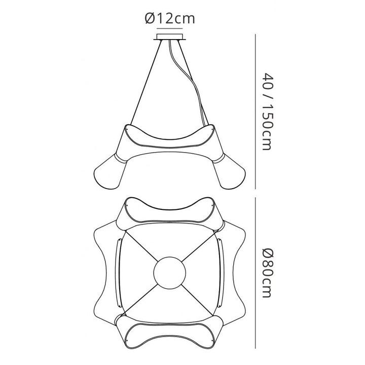 Mantra M1552 Ora Pendant 8 Light Polished Chrome/black