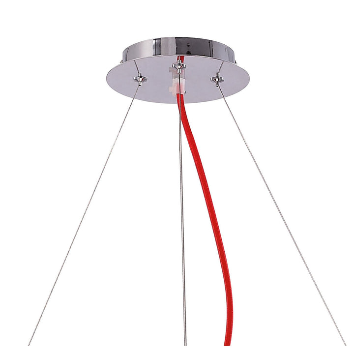 Mantra M1561 Ora Pendant 8 Light Round Polished Chrome/red