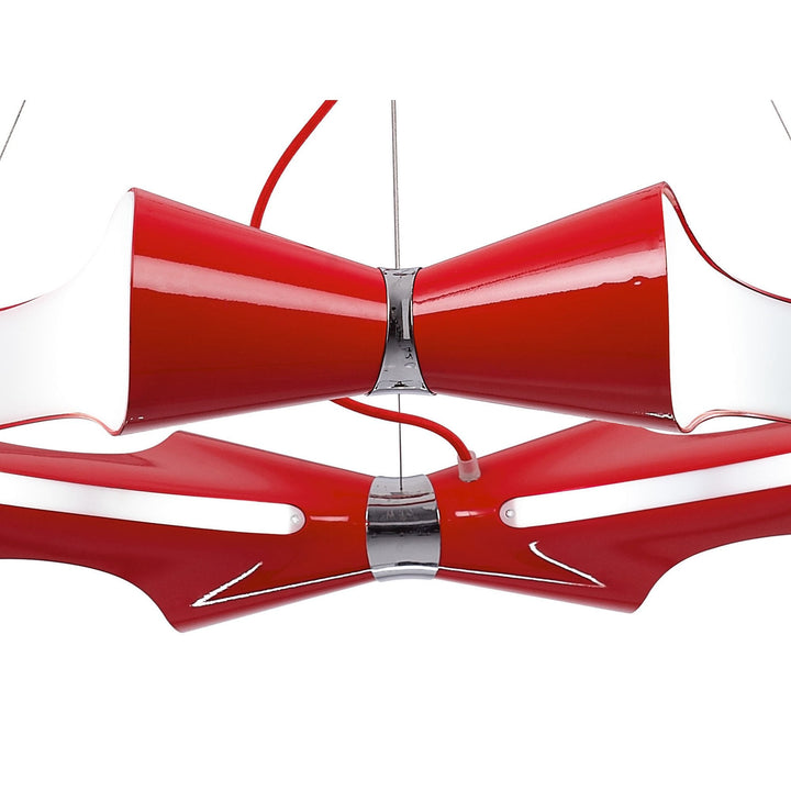 Mantra M1561 Ora Pendant 8 Light Round Polished Chrome/red
