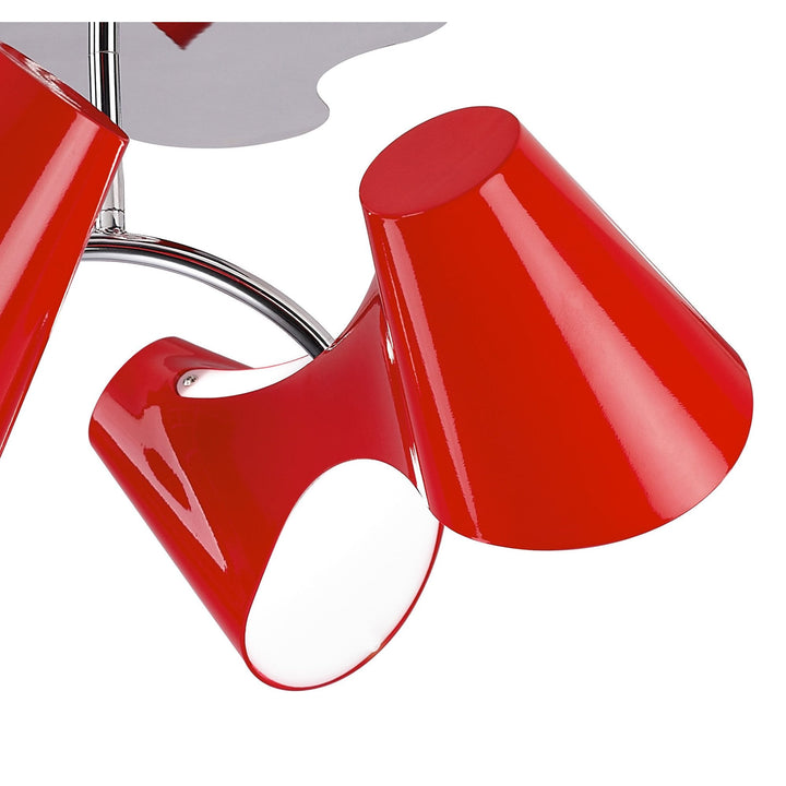 Mantra M1565 Ora Ceiling 4 Light Polished Chrome/red