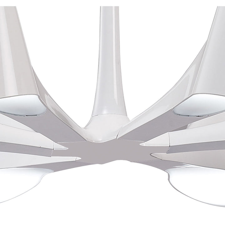 Mantra M1580 Ora Telescopic Convertible To Semi Flush 6 Light E27 Gloss White/White Acrylic/Polished Chrome