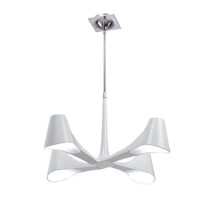 Mantra M1581 Ora Telescopic Convertible To Semi Flush 4 Light E27 Gloss White/White Acrylic/Polished Chrome