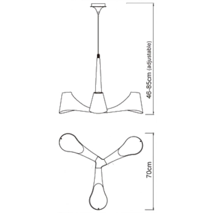 Mantra M1582 Ora Telescopic Convertible To Semi Flush 3 Light E27 Gloss White/White Acrylic/Polished Chrome