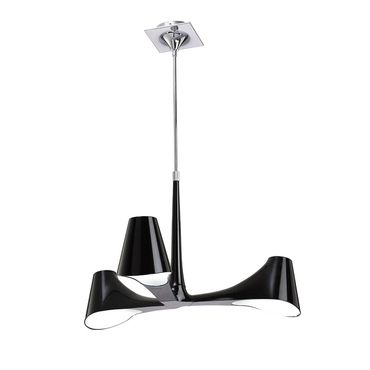 Mantra M1592 Ora Telescopic Convertible To Semi Flush 3 Light E27 Gloss Black/White Acrylic/Polished Chrome