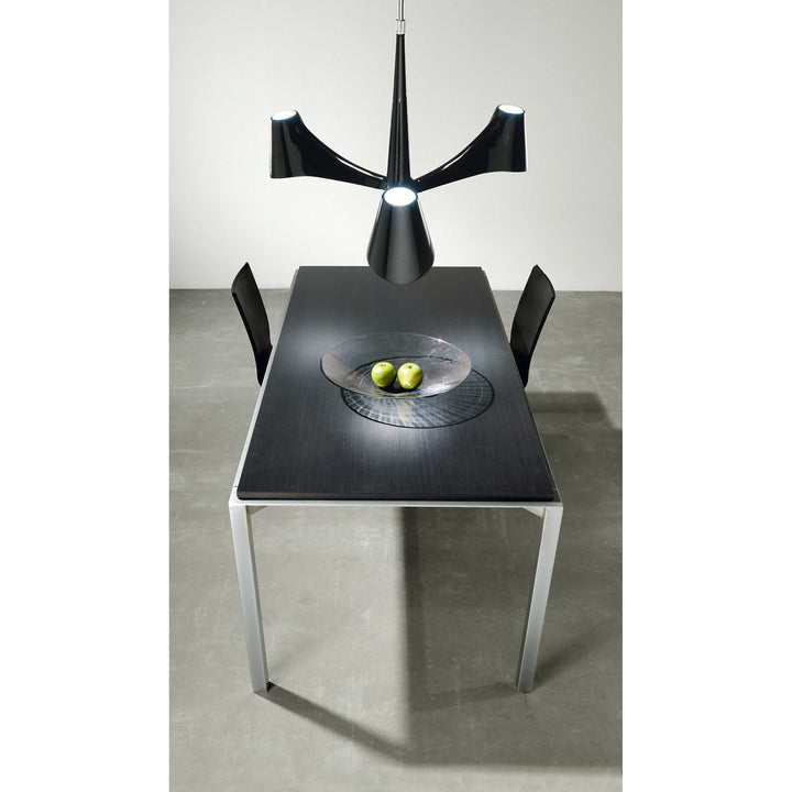 Mantra M1592 Ora Telescopic Convertible To Semi Flush 3 Light E27 Gloss Black/White Acrylic/Polished Chrome