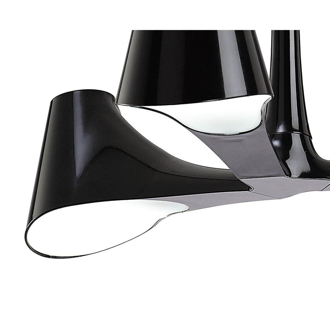 Mantra M1592 Ora Telescopic Convertible To Semi Flush 3 Light E27 Gloss Black/White Acrylic/Polished Chrome