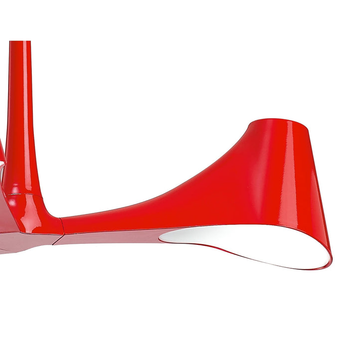 Mantra M1602 Ora Telescopic Convertible To Semi Flush 3 Light E27 Gloss Red/White Acrylic/Polished Chrome