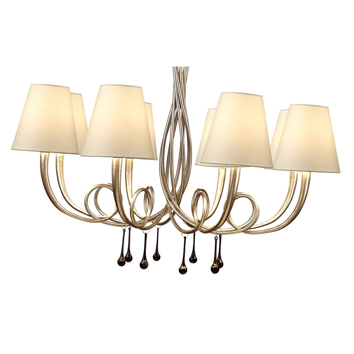 Mantra M6207/CS Paola Pendant 95cm Round 8 Light Silver Painting Cream Shades