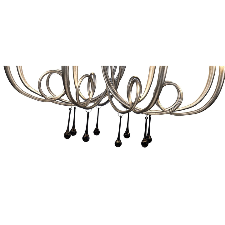 Mantra M6207/CS Paola Pendant 95cm Round 8 Light Silver Painting Cream Shades