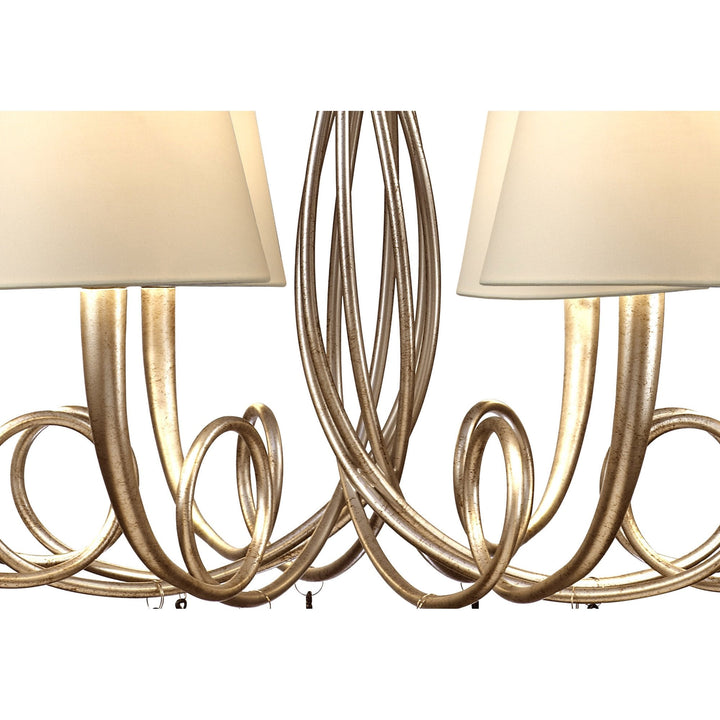 Mantra M6207/CS Paola Pendant 95cm Round 8 Light Silver Painting Cream Shades