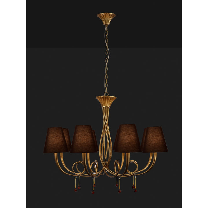 Mantra M6205/BS Paola Pendant 95cm Round 8 Light Gold Painting Black Shades