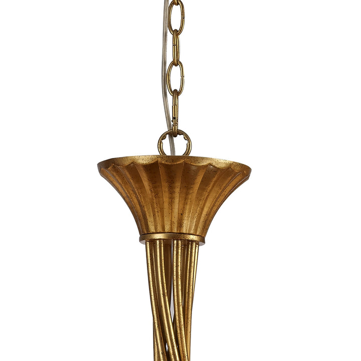 Mantra M6205/BS Paola Pendant 95cm Round 8 Light Gold Painting Black Shades