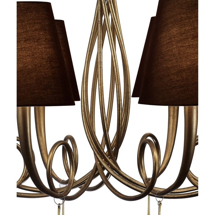 Mantra M6205/BS Paola Pendant 95cm Round 8 Light Gold Painting Black Shades