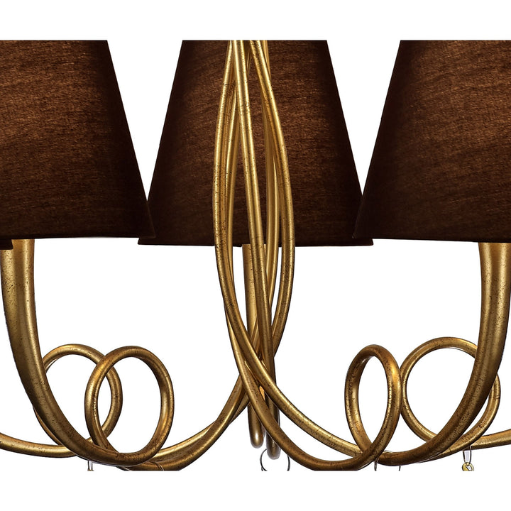 Mantra M6206/BS Paola Pendant 70cm Round 5 Light Gold Painting Black Shades