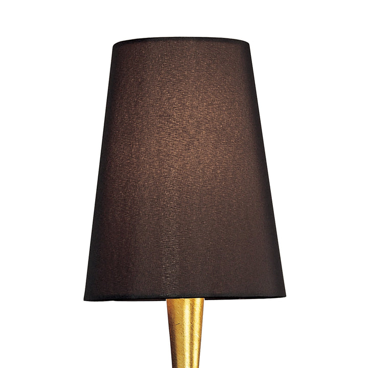 Mantra M0548/BS Paola Wall Lamp 1 Light E14 Gold Painted Black Shade & Amber Glass Droplets
