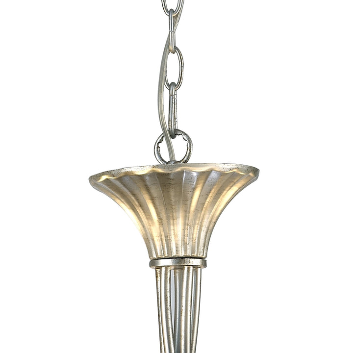 Mantra M6208/CS Paola Pendant 70cm Round 5 Light Silver Painting Cream Shades