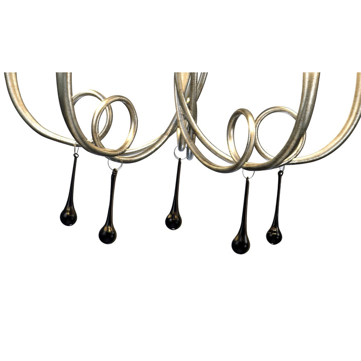 Mantra M6208/CS Paola Pendant 70cm Round 5 Light Silver Painting Cream Shades
