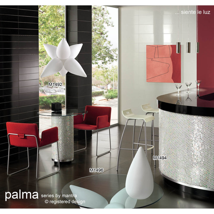 Mantra M1494 Palma Table Lamp 1 Light E27 Outdoor Opal White