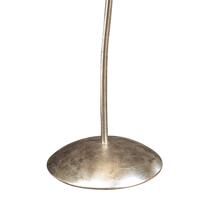 Mantra M0533 Paola Floor Lamp 1 Light E27 Silver Painted Black Shade & Black Glass Droplets