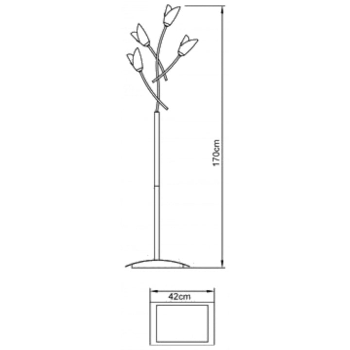 Mantra M0195AB Pietra Floor Lamp 4 Light G9 Antique Brass