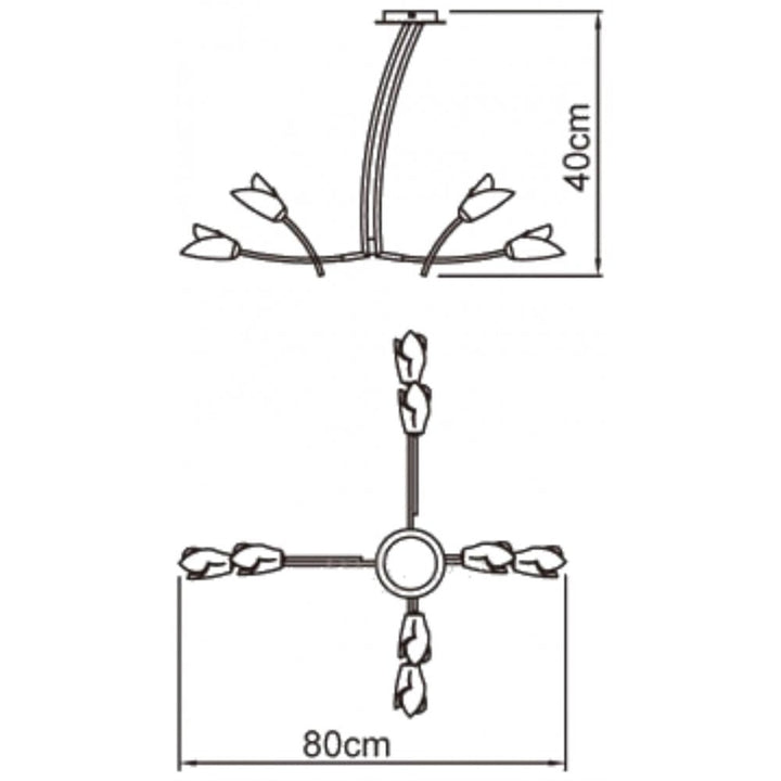 Mantra M0180 Pietra Pendant 4 Arm 8 Light G9 Polished Chrome