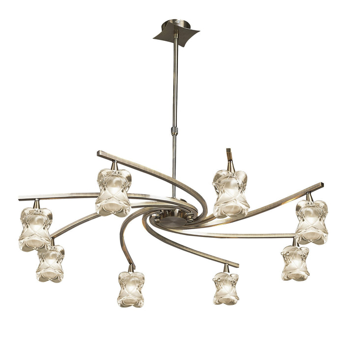 Mantra M0032AB Rosa Del Desierto Telescopic Pendant 8 Light G9 Antique Brass