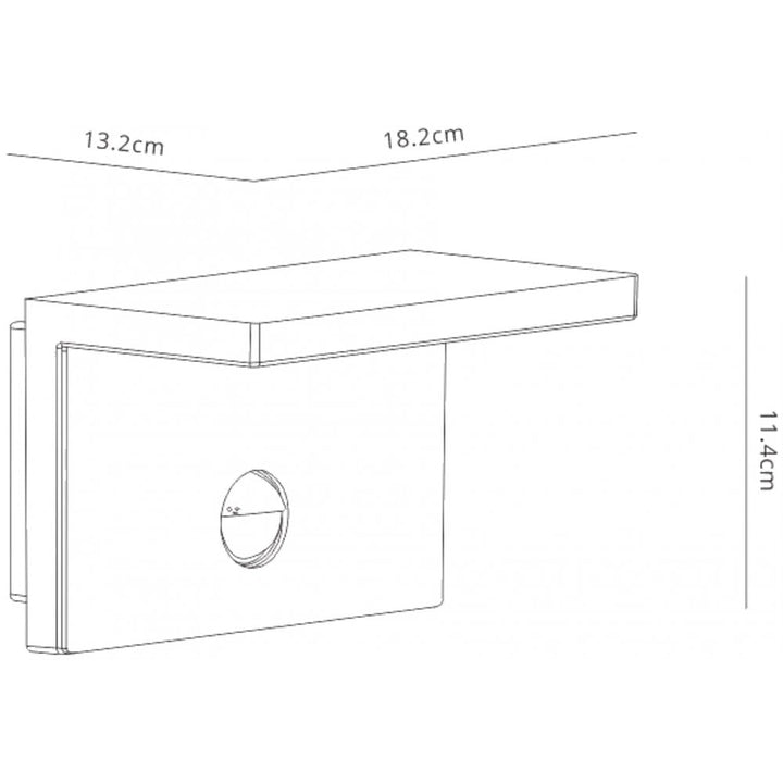 Mantra M6774 Ruka Outdoor Motion Sensor Wall Lamp 15W LED Anthracite/Walnut