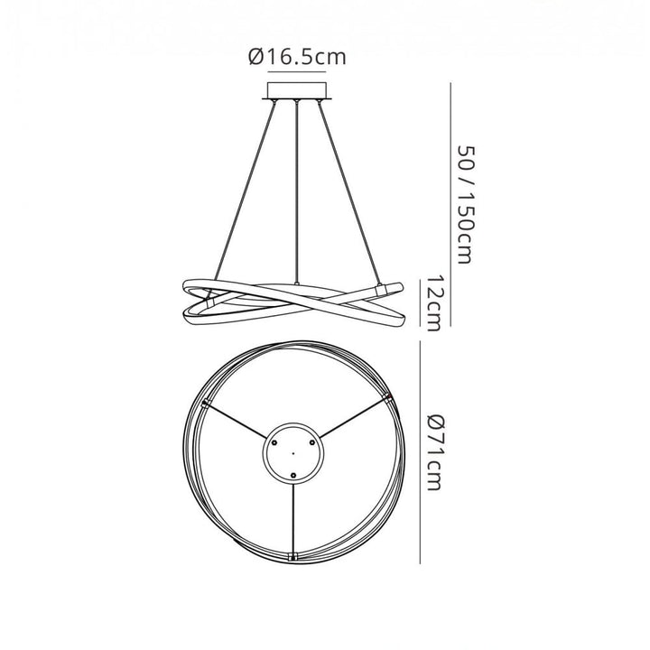 Mantra M5811 Infinity Brown Oxide Dimmable Pendant LED Brown Oxide