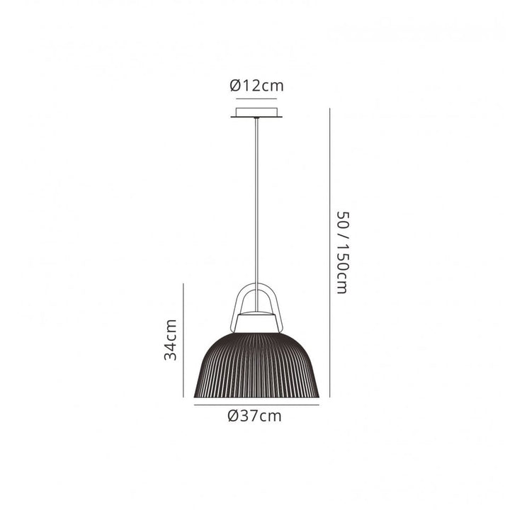 Mantra M6211 Kinke Dome Pendant 37cm Round Anthracite