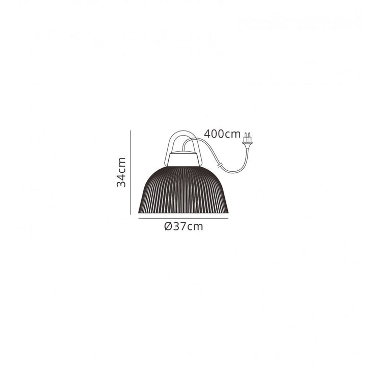 Mantra M6216 Kinke Dome Portable Pendant 37cm Round Anthracite
