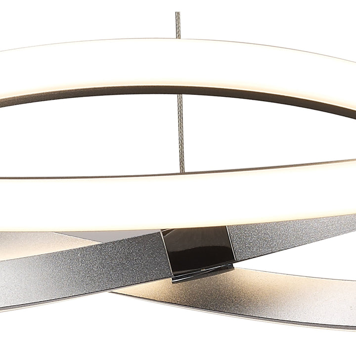 Mantra M5384 Infinity Pendant LED Silver Polished Chrome White Acrylic
