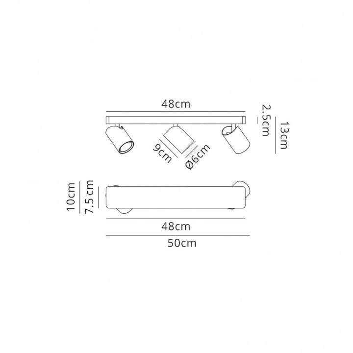 Mantra M6281 Sal Linear 3 Light Spotlight GU10 Matt White