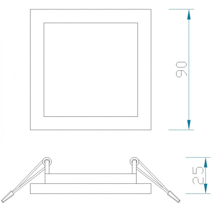 Mantra MC0194 Saona 9cm Square Recessed Ultra Slim Downlight 6W LED Matt White