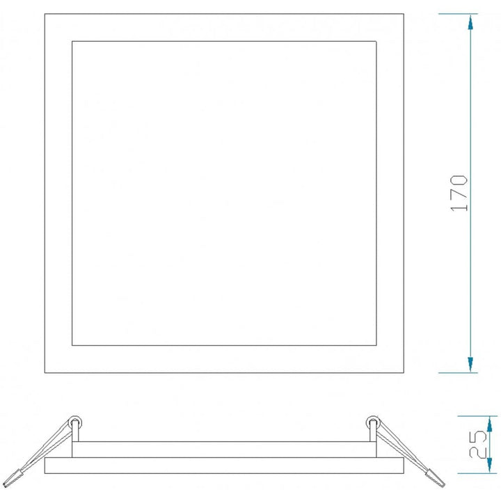 Mantra MC0196 Saona 17.5cm Square Recessed Ultra Slim Downlight 18W LED Matt White