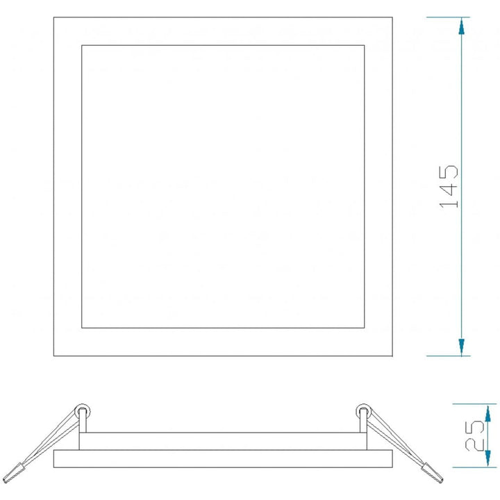 Mantra MC0195 Saona 14.5cm Square Recessed Ultra Slim Downlight 12W LED Matt White