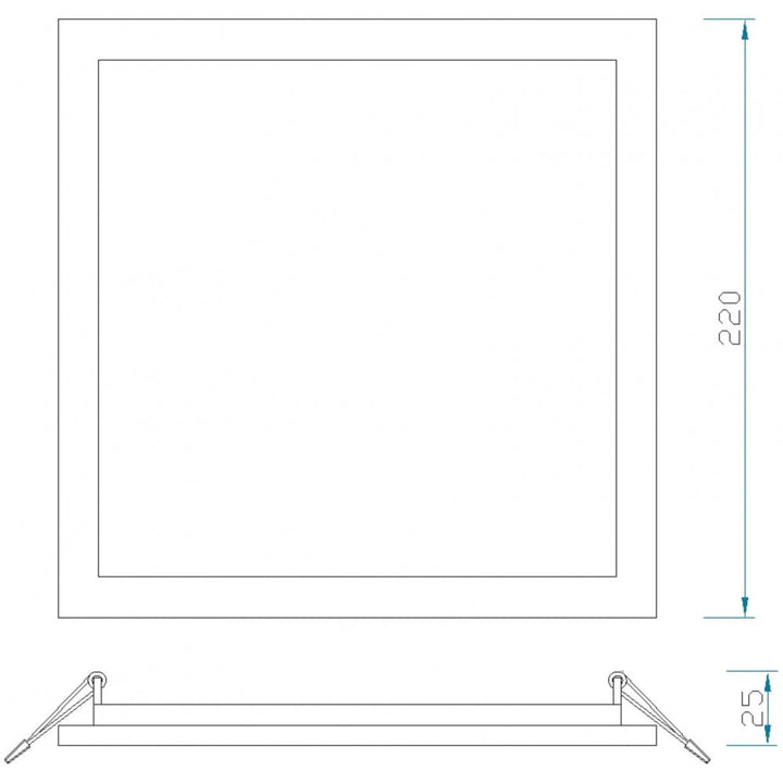 Mantra MC0197 Saona 22.5cm Square Recessed Ultra Slim Downlight 24W LED Matt White