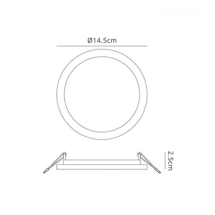 Mantra MC0181 Saona 14.5cm Round LED Recessed Ultra Slim Downlight 12W Matt White/Frosted Acrylic