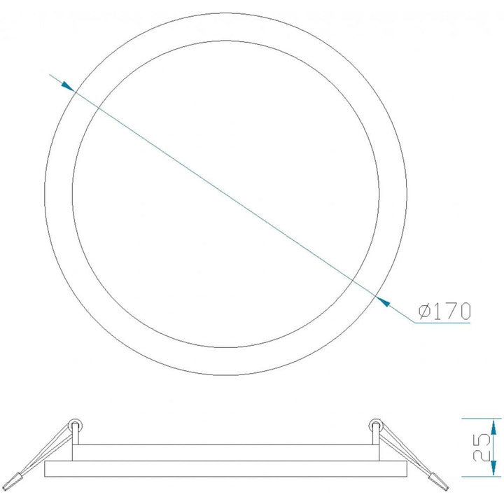 Mantra MC0186 Saona 17.5cm Round LED Recessed Ultra Slim Downlight 18W Matt White/Frosted Acrylic