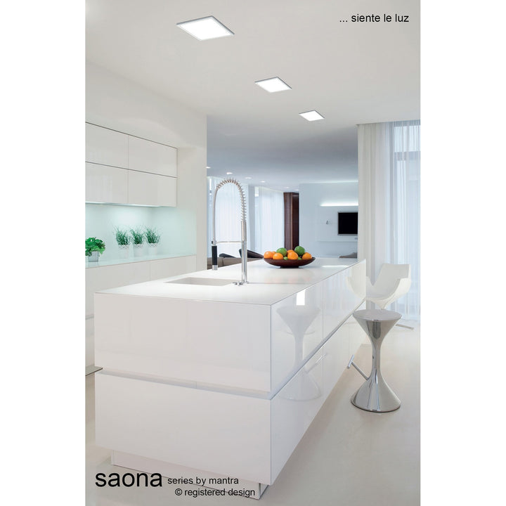 Mantra MC0186 Saona 17.5cm Round LED Recessed Ultra Slim Downlight 18W Matt White/Frosted Acrylic