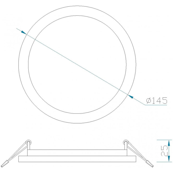 Mantra MC0185 Saona 14.5cm Round LED Recessed Ultra Slim Downlight 12W Matt White/Frosted Acrylic