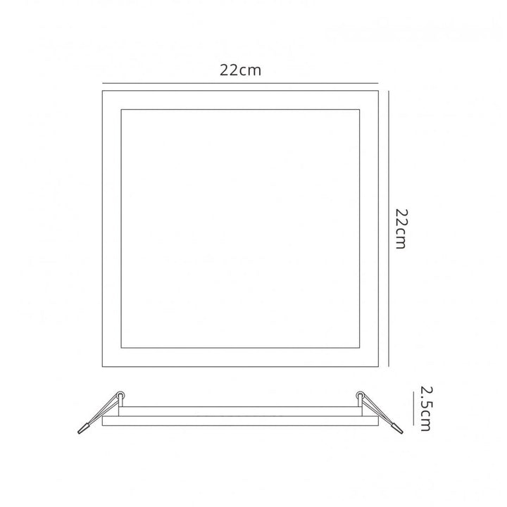 Mantra MC0193 Saona 22.5cm Square Recessed Ultra Slim Downlight 24W LED Matt White