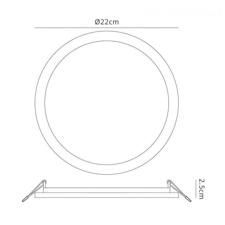 Mantra MC0183 Saona 22.5cm Round LED Recessed Ultra Slim Downlight 24W Matt White/Frosted Acrylic