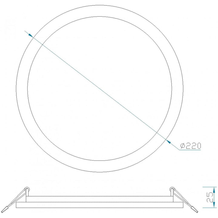 Mantra MC0187 Saona 22.5cm Round Recessed Ultra Slim Downlight 24W LED Matt White