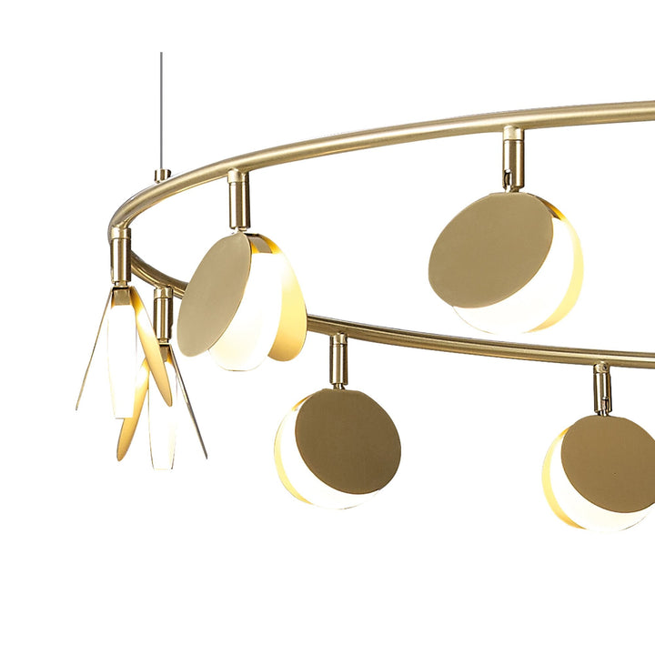 Mantra M7357 Shell 14 Light Pendant Round 60W LED Gold