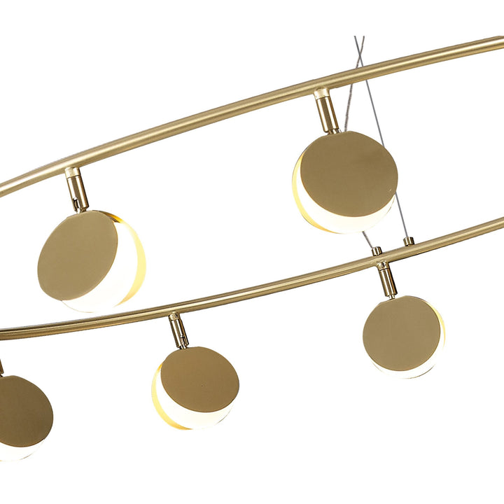 Mantra M7357 Shell 14 Light Pendant Round 60W LED Gold
