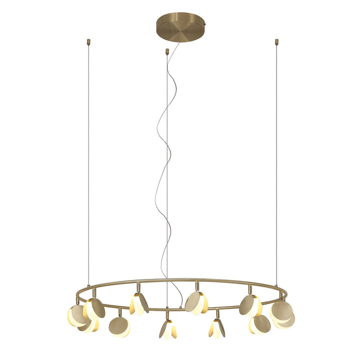 Mantra M7260 Shell 12 Light Pendant Round 50W LED Gold