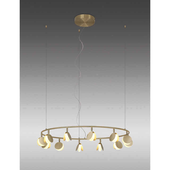 Mantra M7260 Shell 12 Light Pendant Round 50W LED Gold